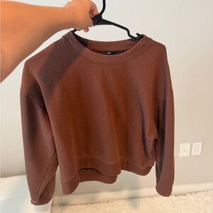 ZARA Brown Crew Neck Sweatshirt